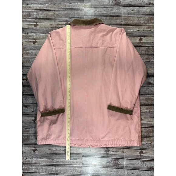 L.L. Bean Corduroy Trim Chore Barn Jacket Canvas Coat sz 2X color pale pink RARE - Picture 8 of 8